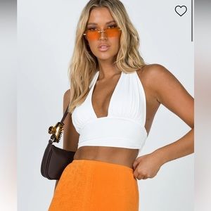 COPY - Princess Polly White Halter Top size 2